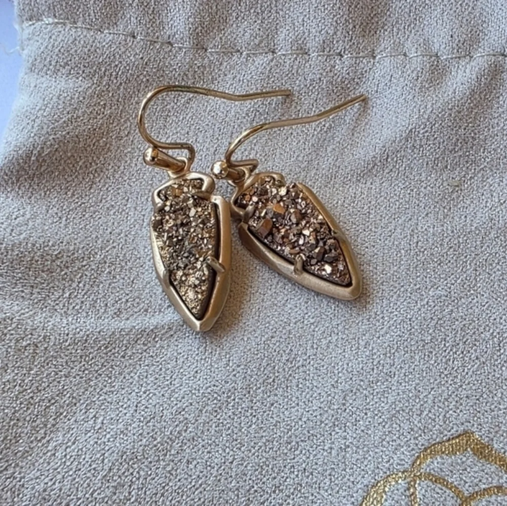 Kendra Scott‎ Kate Rose Gold Drusy Arrowhead Earrings New